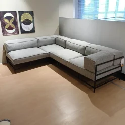 Ecksofa Easy Pieces Stoff 24 0090 Grau Gestell Schwarz