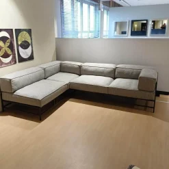 Ecksofa Easy Pieces Stoff 24 0090 Grau Gestell Schwarz