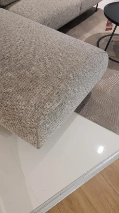 Ecksofa Eden JR 1800 Stoff Thuile C0003 Grau Füße Metall Bronze Matt Mit Verstellbaren Armlehnen