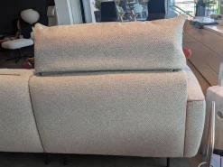 Ecksofa Eden Stoff Thuile C0002 Grau Creme Fuße Metall Bronze Schwarz Pulverbeschichtet Inklusive Hocker Und 3 Kissen