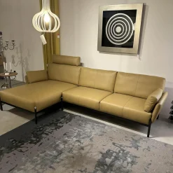 Ecksofa Enna Leder 17882 Ceras 8290 Argile Füße Epoxy E2200 Nuit Silk
