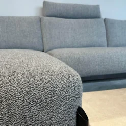 Ecksofa Enna Stoff Mondo 007 Piombo Grau Gestell Epoxy Granite Anthrazit Matt Inklusive Kopfstütze