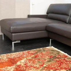 Ecksofa Esparo 400 Leder J 42.090 Braun Schwarz Fußstütze Leder J 42.090