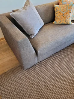 Ecksofa Exclusif Stoff Bari Brun Grau Füße Kunststoff Schwarz Inklusive 3 Kissen