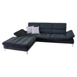 Ecksofa Family Style Stoff Guard Graphit 66 Metallfüße 4.26 Silber Inklusive Verstellungen