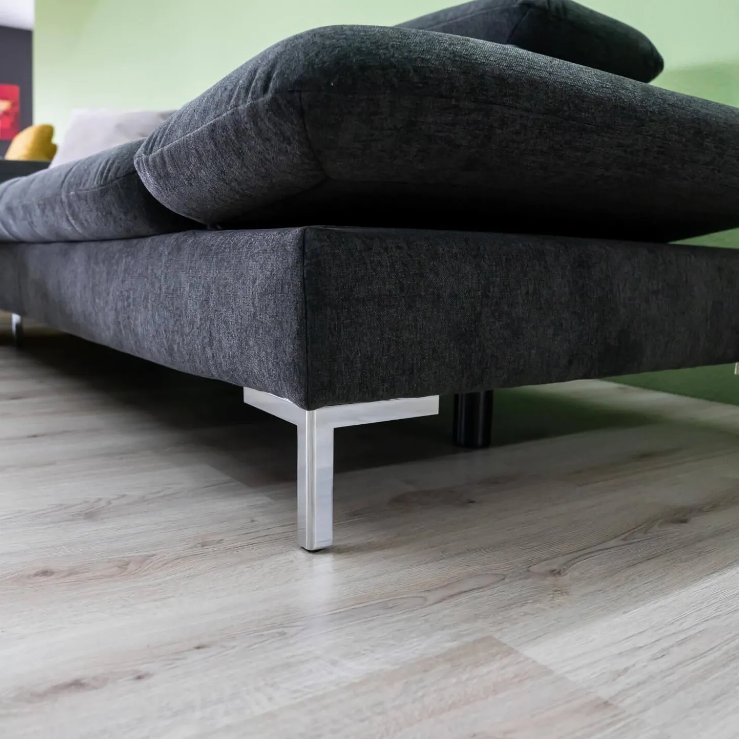 Ecksofa Family Style Stoff Guard Graphit 66 Metallfüße 4.26 Silber Inklusive Verstellungen