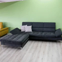 Ecksofa Family Style Stoff Guard Graphit 66 Metallfüße 4.26 Silber Inklusive Verstellungen