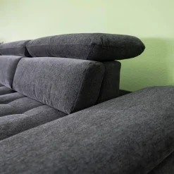 Ecksofa Family Style Stoff Guard Graphit 66 Metallfüße 4.26 Silber Inklusive Verstellungen