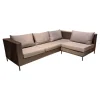 Ecksofa Fontana Outdoor Geflecht Basaltgrau Bezug Seidengrau Gestell Aluminium