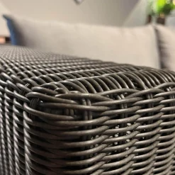 Ecksofa Fontana Outdoor Geflecht Basaltgrau Bezug Seidengrau Gestell Aluminium