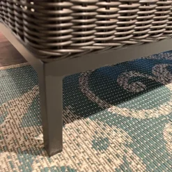 Ecksofa Fontana Outdoor Geflecht Basaltgrau Bezug Seidengrau Gestell Aluminium