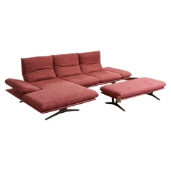 Ecksofa Francis Stoff 10 Impression 49 Metallkufe Pulverbeschichtet Matt Schwarz