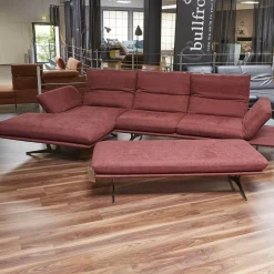 Ecksofa Francis Stoff 10 Impression 49 Metallkufe Pulverbeschichtet Matt Schwarz