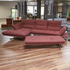Ecksofa Francis Stoff 10 Impression 49 Metallkufe Pulverbeschichtet Matt Schwarz