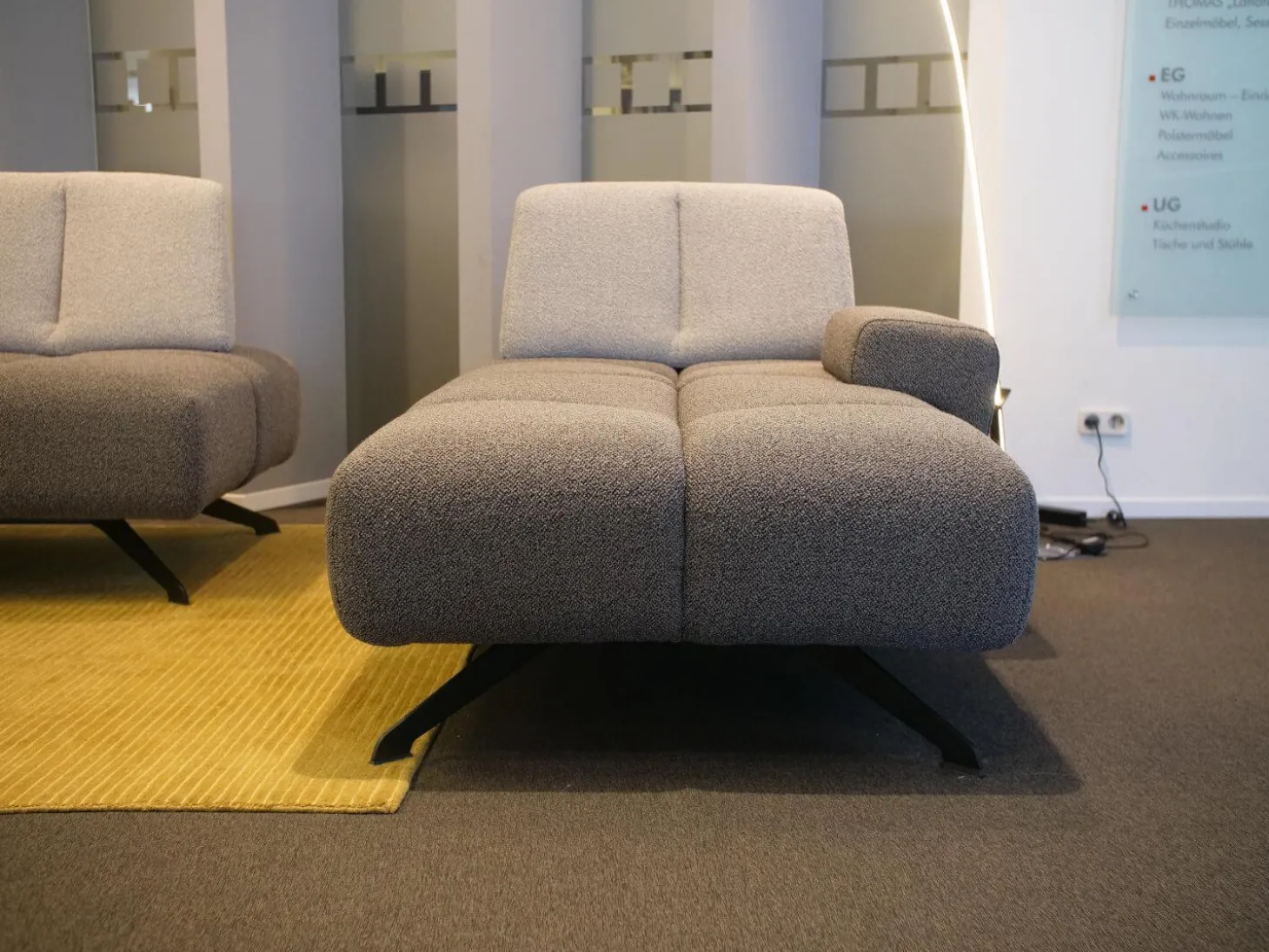 Ecksofa Garnitur WK 515 Joker Stoff Cosmo Anthrazit Light Mit 360 Grad Verstellbarer Rückenkissen