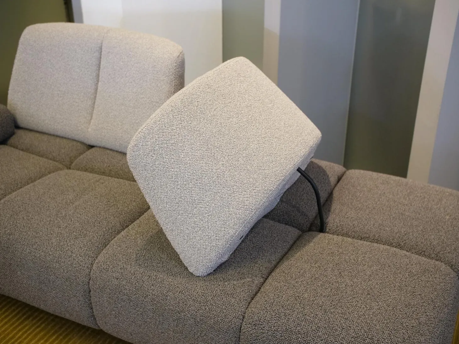 Ecksofa Garnitur WK 515 Joker Stoff Cosmo Anthrazit Light Mit 360 Grad Verstellbarer Rückenkissen