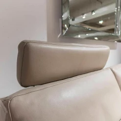 Ecksofa Ginerva Longchair Dickleder 4/80 105 Greige Kiowa Mit Motorischer Relaxfunktion