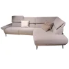 Ecksofa Global Managa Stoff Space Nature Beige Metallfuß Schwarz Rund