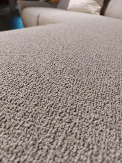 Ecksofa Global Managa Stoff Space Nature Beige Metallfuß Schwarz Rund