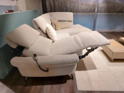 Ecksofa Global Managa Stoff Space Nature Beige Metallfuß Schwarz Rund