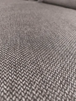 Ecksofa Gotera Stoff Twice Dark Grey Grau Füße Chrom Glänzend Mit Teilmotorischer Schlaffunktion