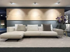 Ecksofa Horizon Stoff Nebraska 18 Beige Leder Sienna 5005 Beige Füße Metall Inklusive Kissen