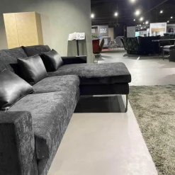 Ecksofa Indigo Stoff 23093 Mit 3 Lederkissen Und Kopfstütze
