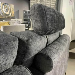Ecksofa Indigo Stoff 23093 Mit 3 Lederkissen Und Kopfstütze