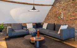 Ecksofa Jaan Living Stoff Lino Coal Grau Anthrazit Untergestell Matt Pulverbeschichtet Bronze Inklusive Kissen Ohne Plaid Ohne Beistelltische Ohne Dekoration Ohne Decken