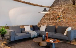 Ecksofa Jaan Living Stoff Lino Coal Grau Anthrazit Untergestell Matt Pulverbeschichtet Bronze Inklusive Kissen Ohne Plaid Ohne Beistelltische Ohne Dekoration Ohne Decken