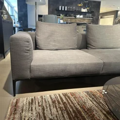 Ecksofa Jaan Living Stoff Bora 7748 Slate Grau Fuß Schwarz Matt Pulverbeschichtet Inklusive Kissen