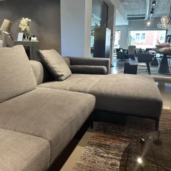 Ecksofa Jaan Living Stoff Bora 7748 Slate Grau Fuß Schwarz Matt Pulverbeschichtet Inklusive Kissen
