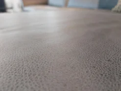 Ecksofa Justus Leder Retro Grey Grau Metallfuß Schwarz