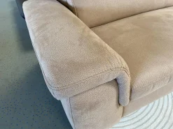 Ecksofa Krüger Stoff Mikrofaser Holiday Braun Holzfuß Eiche mit Armteilverstellung und Kopfteilverstellung