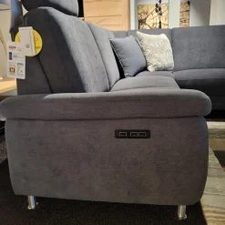 Ecksofa KS 996821 Stoff D Grau Füße Alurohr Mit Einsteckvorrichtung