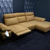 Ecksofa Lennox Stoff Regain 23 Ocre Braun mit Elektrischer Relaxfunktion und Sitztiefenverstellung
