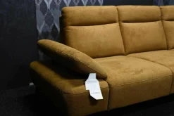 Ecksofa Lennox Stoff Regain 23 Ocre Braun mit Elektrischer Relaxfunktion und Sitztiefenverstellung