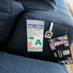 Ecksofa Levi 24405 Stoff W61 28 Blau Füße FC4 In M95 Metall Pulverbeschichtet Anthrazit Inklusive Motorischen Sitzauszug