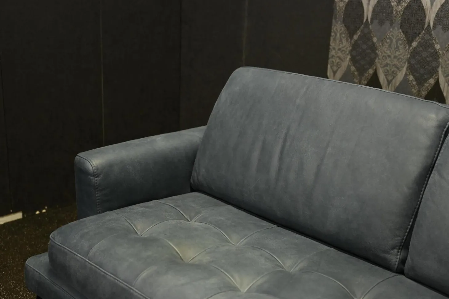 Ecksofa Living Leder Maya 7314 Sky Blau Fuß Tivoli Titan