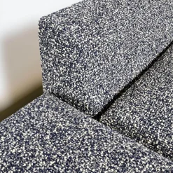 Ecksofa Long Island Stoff Cooper BW1779 151 Grau Blau Füße Holz Dunkelbraun