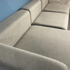 Ecksofa Mags Stoff Kvadrat Fiord 151 Grau Füße Kiefernholz Schwarz Gebeizt Inklusive Rückenkissen