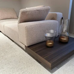 Ecksofa Marteen Stoff ZF673 Rosa Untergestell Zinn mit Couchtisch