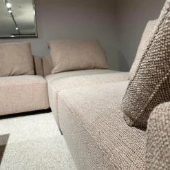 Ecksofa Marteen Stoff ZF673 Rosa Untergestell Zinn mit Couchtisch