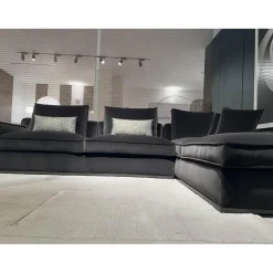 Ecksofa Maxalto Solatium Stoff Sirio Anthrazit 2053153 mit 7 Kissen