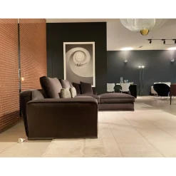 Ecksofa Maxalto Solatium Stoff Sirio Anthrazit 2053153 mit 7 Kissen