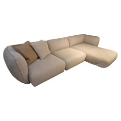 Ecksofa Mia Stoff Sahco Safire 4 0007 Creme Grau ohne Kissen