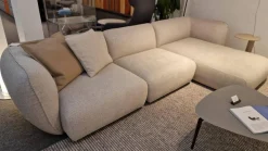 Ecksofa Mia Stoff Sahco Safire 4 0007 Creme Grau ohne Kissen