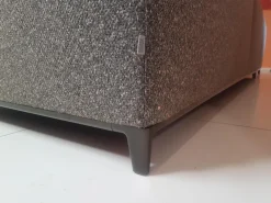 Ecksofa Michel Club Stoff Laveno Schiefer Grau Gestell Metall Schwarz Lackiert