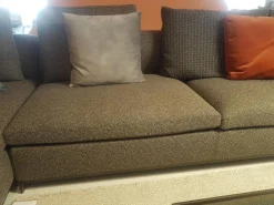 Ecksofa Michel Club Stoff Laveno Schiefer Grau Gestell Metall Schwarz Lackiert