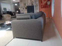 Ecksofa Michel Club Stoff Laveno Schiefer Grau Gestell Metall Schwarz Lackiert